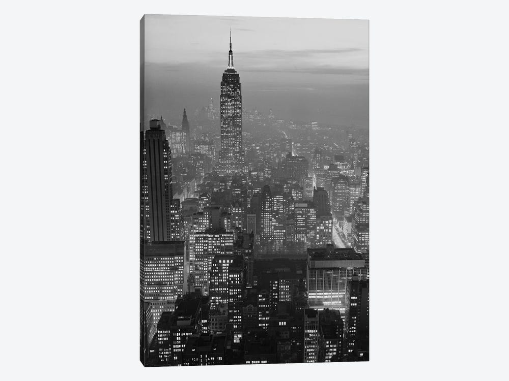 1960s Night View Manhattan Empire State Building Looking South From Midtown by Vintage Images 1-piece Art Print