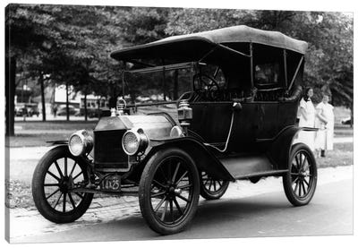 1920s Model T Ford Touring Car Automobile On Display During Parade Canvas Art Print - Vintage Images