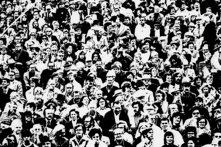 1960s Posterization Of Large Crowd In Sporting Event Bleachers