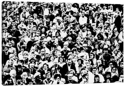 1960s Posterization Of Large Crowd In Sporting Event Bleachers Canvas Art Print - Vintage Images