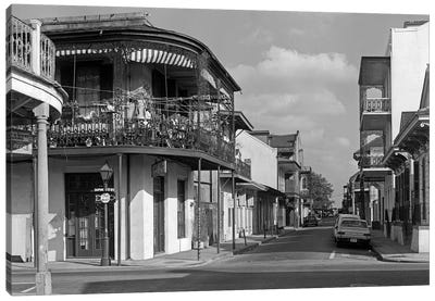 1960s Street Scene French Quarter New Orleans Louisiana USA Canvas Art Print - Louisiana Art