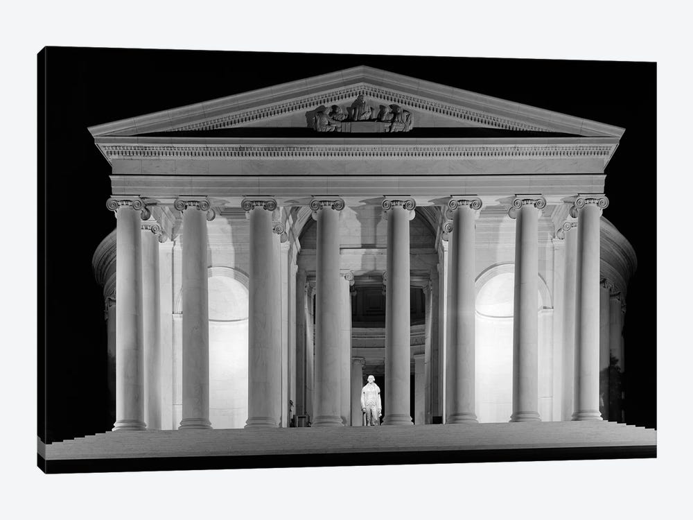 1960s Thomas Jefferson Memorial Lit Up At Night by Vintage Images 1-piece Canvas Wall Art