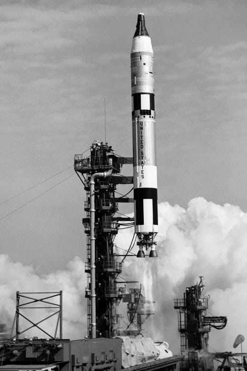 1960s US G-III Missile Taking Off From Launch Pad