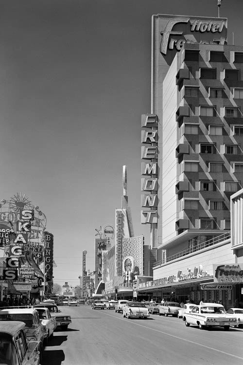 1960s View Down Freemont Street Downtown Las Vegas Nevada USA