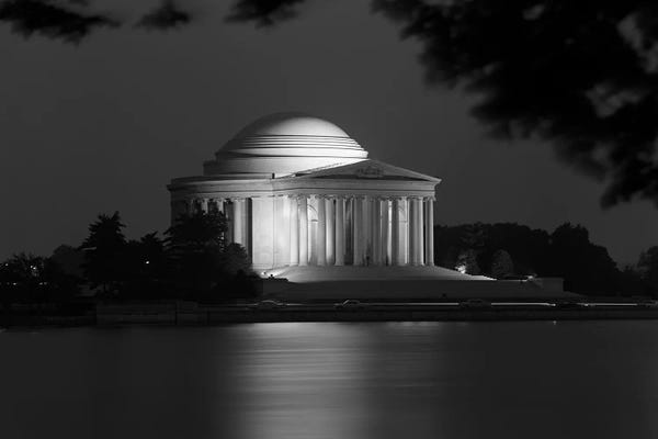 Domes: 1960s Washington Dc Jefferson Memorial At Night by Vintage Images