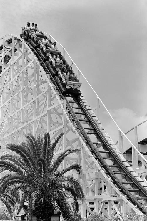 1960s Young People Riding Wooden Roller Coaster