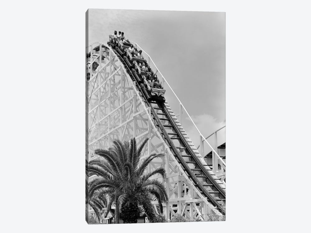 1960s Young People Riding Wooden Roller Coaster by Vintage Images 1-piece Canvas Artwork