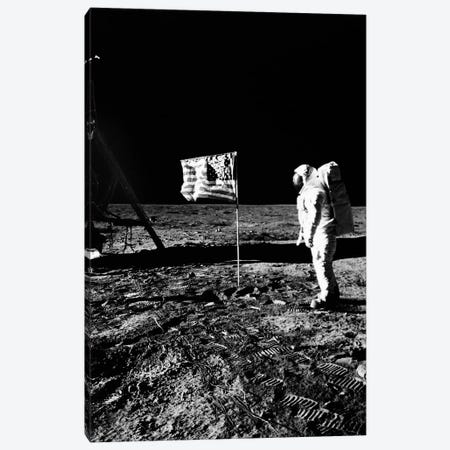 1969 Astronaut Us Flag And Leg Of Lunar Lander On The Surface Of The Moon Canvas Print #VTG478} by Vintage Images Canvas Print