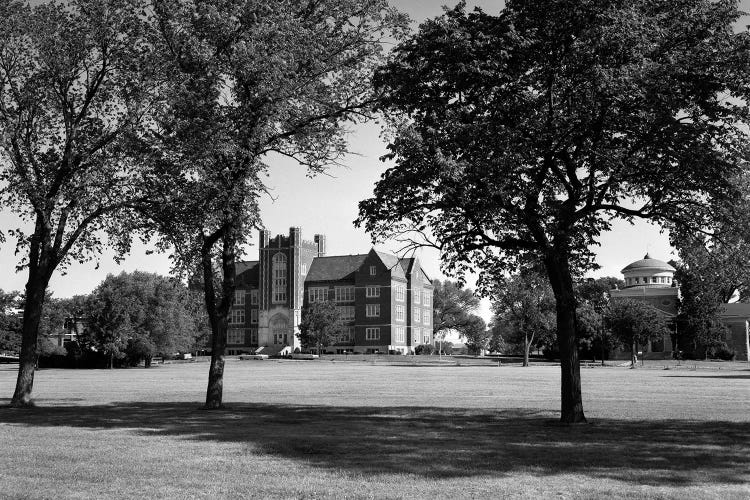 1970s Campus Of Emporia College In Kansas With Brick Buildings Nestled Among Trees