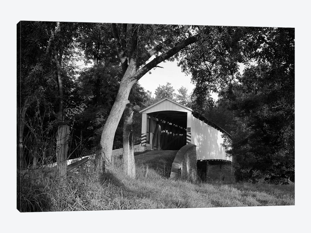 1970s Covered Bridge In Rural Wooded Area by Vintage Images 1-piece Art Print