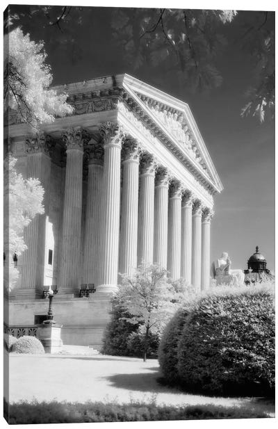 1970s Infrared Photograph Front Of Supreme Court Building Washington Dc USA Canvas Art Print - Column Art
