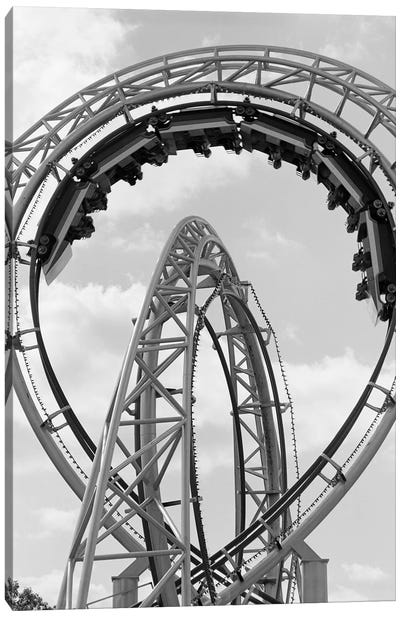 1970s Roller Coaster Amusement Park Ride Canvas Art Print - Amusement Parks