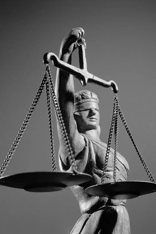 1970s Statue Of Blind Justice Holding Scales