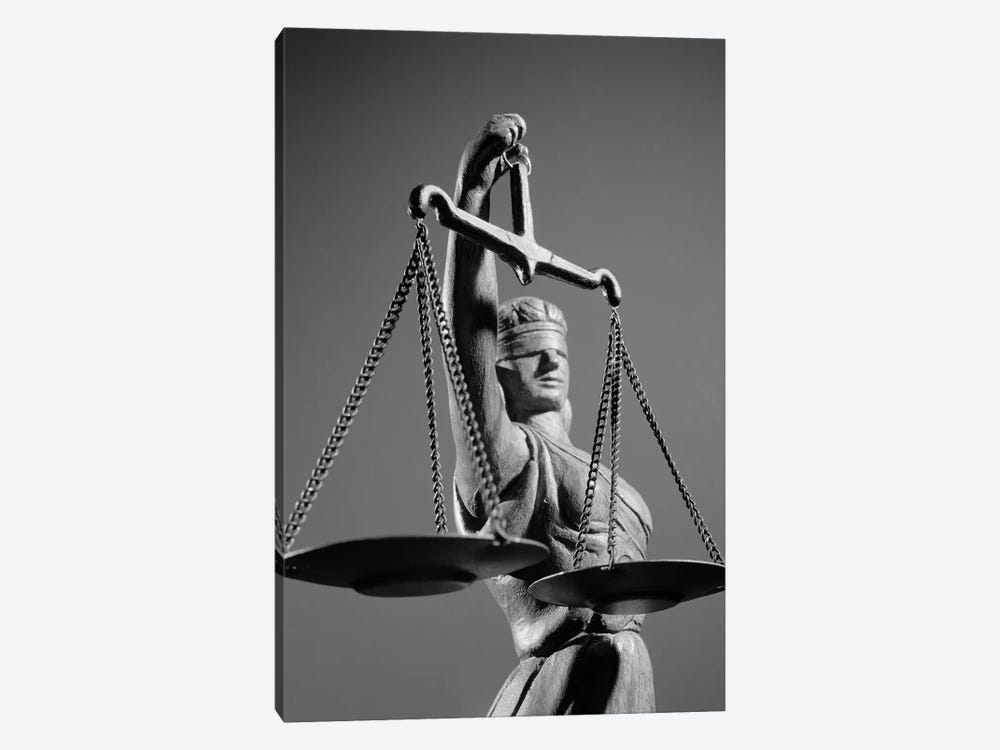 1970s Statue Of Blind Justice Holding Scales by Vintage Images 1-piece Canvas Art