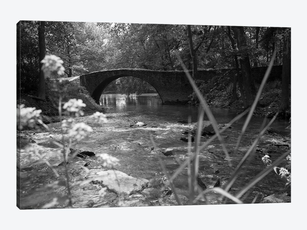 1970s Stream With Stone Bridge In Wooded Area by Vintage Images 1-piece Canvas Print