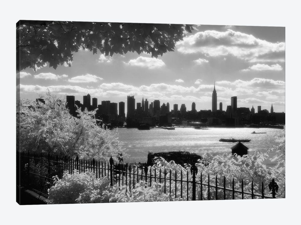 1970s View Of Midtown Manhattan Skyline Silhouette From New Jersey New York City New York USA by Vintage Images 1-piece Canvas Art Print