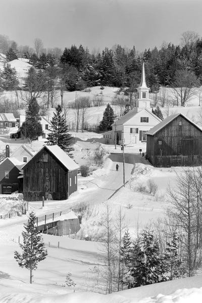 Vermont: 1970s Winter Scenic Of Waits River Junction Vermont USA by Vintage Images