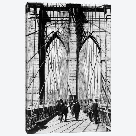 1880s Men Standing On Brooklyn Bridge Just After It Opened 1883 New York City USA Canvas Print #VTG4} by Vintage Images Canvas Art