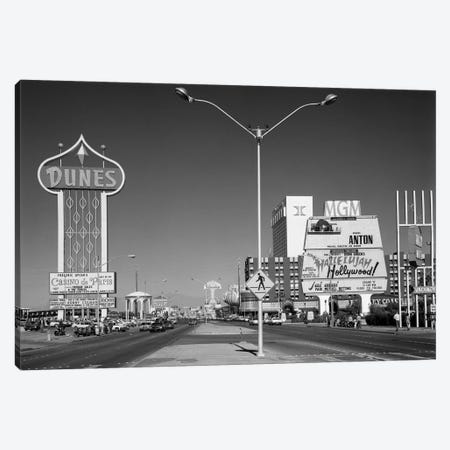 1980s Daytime The Strip With Signs For The Dunes MGM Flamingo Las Vegas Nevada USA Canvas Print #VTG500} by Vintage Images Canvas Art Print