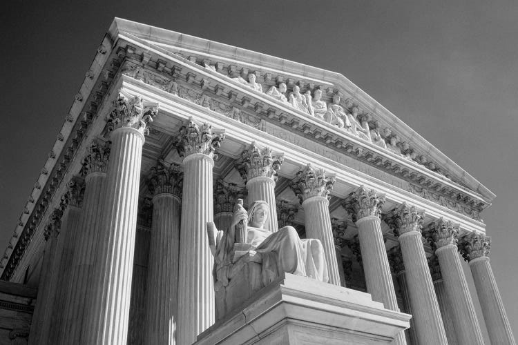 1980s Federal Supreme Court Building Low Angle Front Shot Washington Dc USA