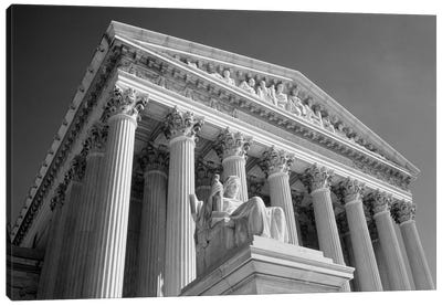 1980s Federal Supreme Court Building Low Angle Front Shot Washington Dc USA Canvas Art Print - Monument Art