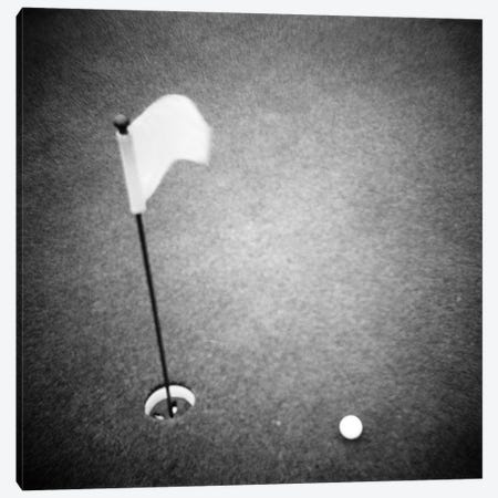 2000s Golf Ball On Putting Green With Flag Marker In Hole From Above Canvas Print #VTG509} by Vintage Images Canvas Print