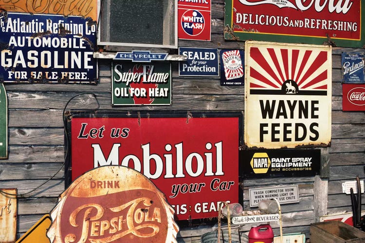 Antique Store Featuring Old Brand Name Advertising Signs