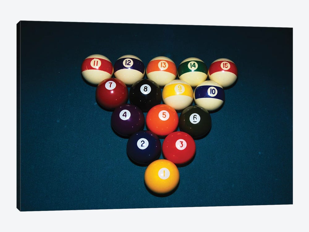 Billiard Balls Racked Up On Pool Table by Vintage Images 1-piece Canvas Wall Art