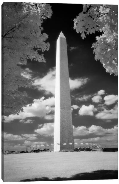 Infrared Photograph Of Washington Monument Washington Dc USA Canvas Art Print - Sculpture & Statue Art