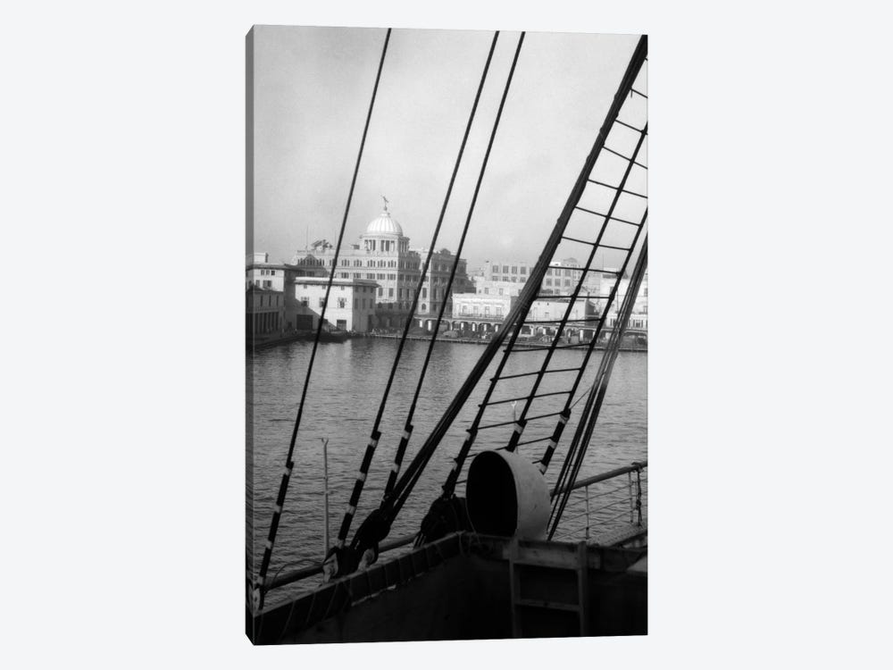 1920s View From The Ship SS Lafayette The Customs House Havana Cuba by Vintage Images 1-piece Canvas Art Print