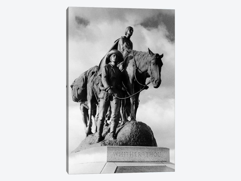 Statue Of Pioneer Woman Holding Baby On Horse Led By Husband In Penn Valley Park Kansas City Missouri USA Dedicated 1927 by Vintage Images 1-piece Art Print