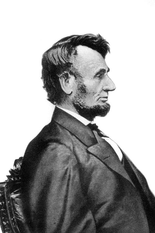 1860s Profile Portrait President Abraham Lincoln Likeness That Appears On Lincoln Penny By Mathew Brady