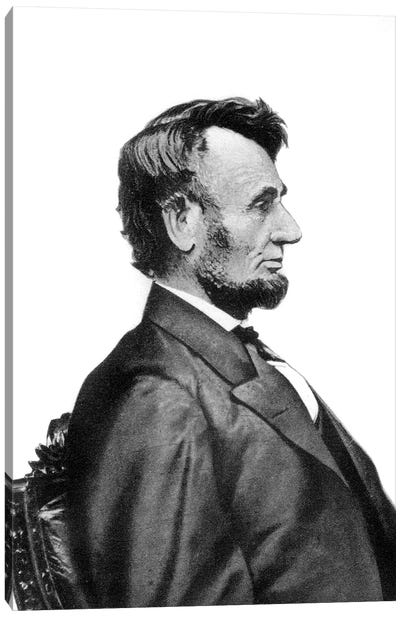 1860s Profile Portrait President Abraham Lincoln Likeness That Appears On Lincoln Penny By Mathew Brady Canvas Art Print - Abraham Lincoln