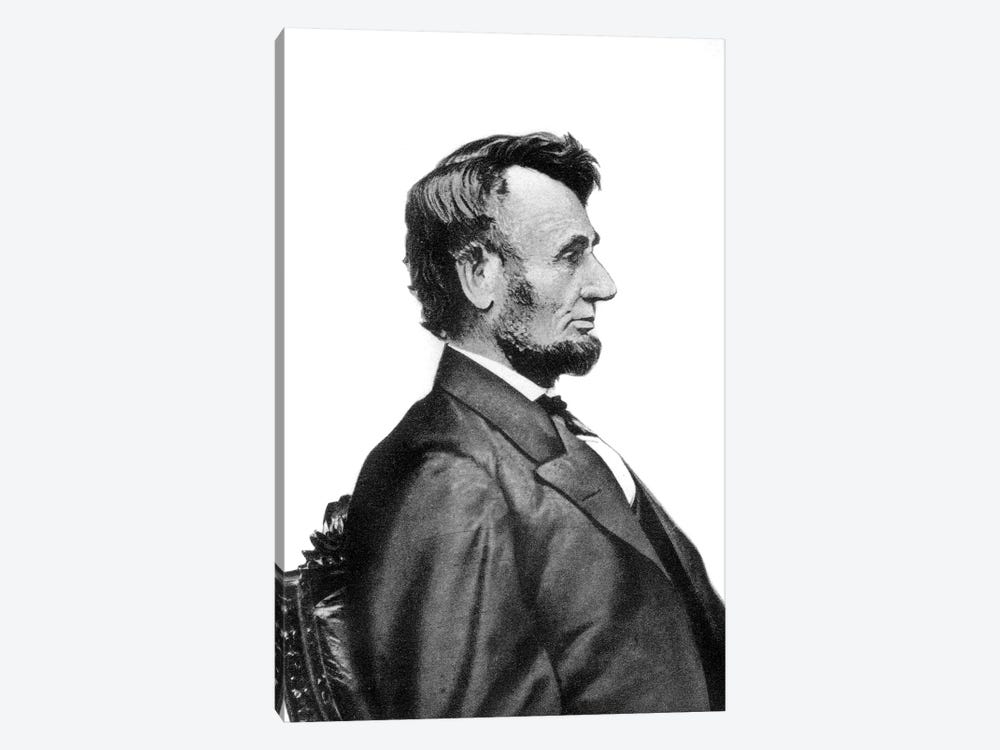 1860s Profile Portrait President Abraham Lincoln Likeness That Appears On Lincoln Penny By Mathew Brady by Vintage Images 1-piece Canvas Wall Art