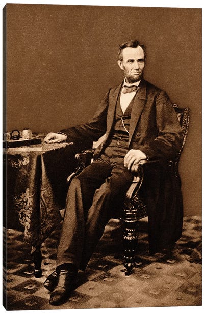 1863 Portrait Of 16th President Abraham Lincoln Canvas Art Print - Abraham Lincoln
