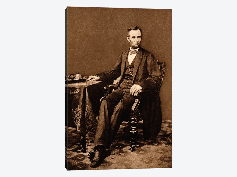 1863 Portrait Of 16th President Abraham Lincoln by Vintage Images 1-piece Canvas Print