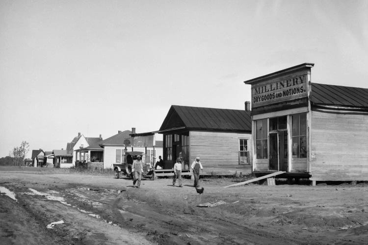 1920s-1928 Main Street Of Columbus KY Which Was Moved To Higher Ground After The 1927 Flood Of The Mississippi River by Vintage Images wall art