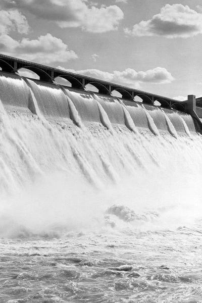 Vintage Images: 1940s Spillway Of The Grand Coulee Dam Washington State by Vintage Images