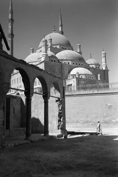 Arches: 1920s-1930s Cairo Egypt Architectural View Of The Muhammad Ali Alabaster Mosque In The Citadel Built In 1840s by Vintage Images