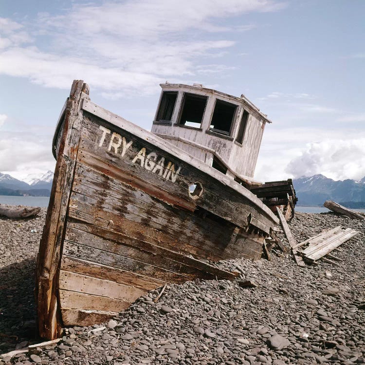 1980s Try Again Boat Wreck Homer, Alaska USA