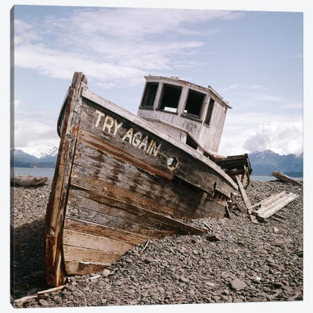 1980s Try Again Boat Wreck Homer, Alaska USA Canvas Print #VTG604} by Vintage Images Canvas Print