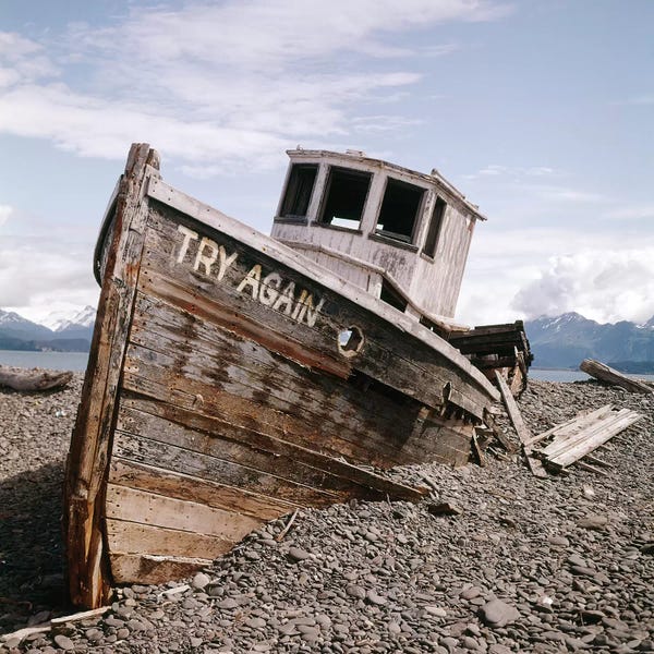 Alaska: 1980s Try Again Boat Wreck Homer, Alaska USA by Vintage Images