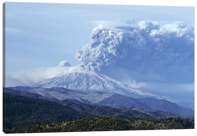 1980s Volcano Mount Saint Helens Erupting May 18, 1980 Washington USA Canvas Art Print - Washington Art