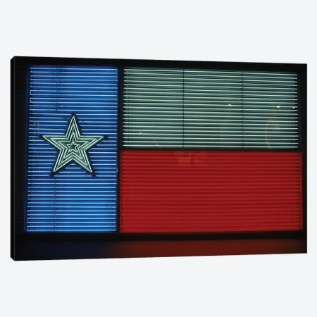 1990s Texas State Flag In Neon Sign Lights Canvas Print #VTG609} by Vintage Images Canvas Artwork