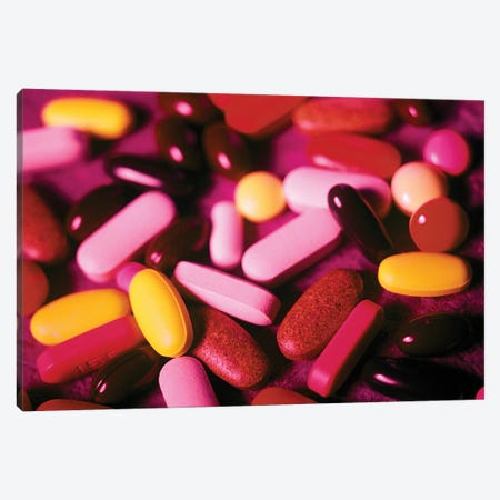 Assorted Vitamin Pills Tablets And Capsules Canvas Print #VTG611} by Vintage Images Canvas Print