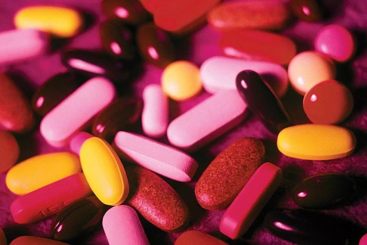 Assorted Vitamin Pills Tablets And Capsules