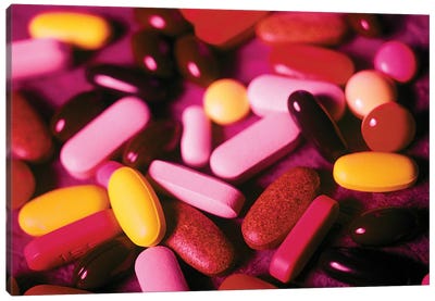 Assorted Vitamin Pills Tablets And Capsules Canvas Art Print - Pills