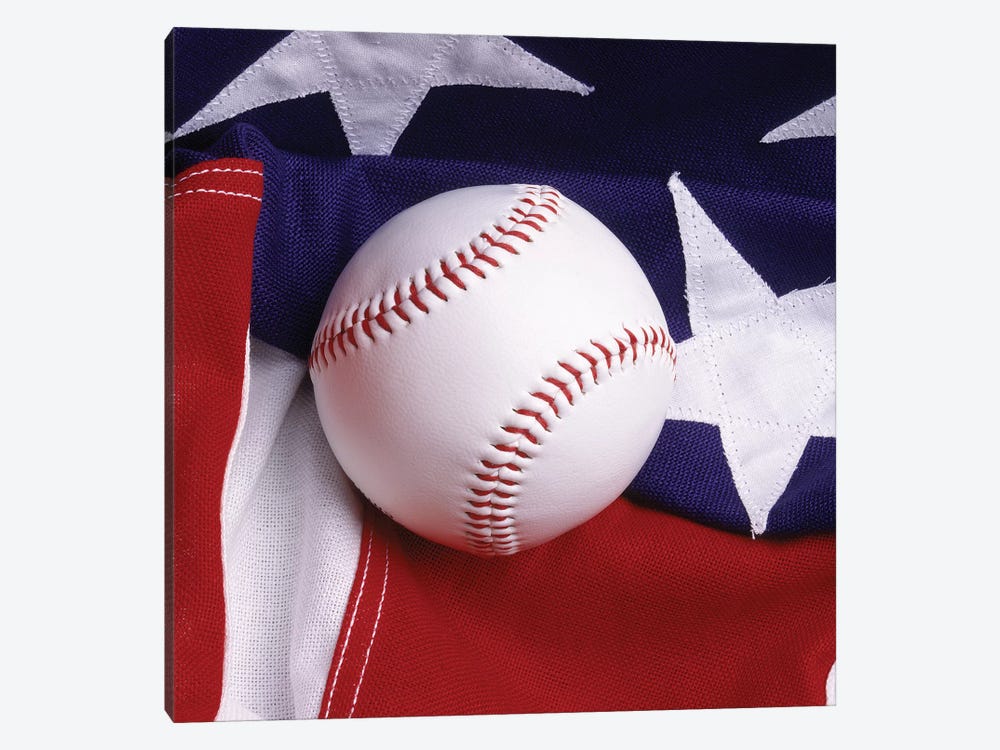Baseball With American Flag by Vintage Images 1-piece Canvas Wall Art