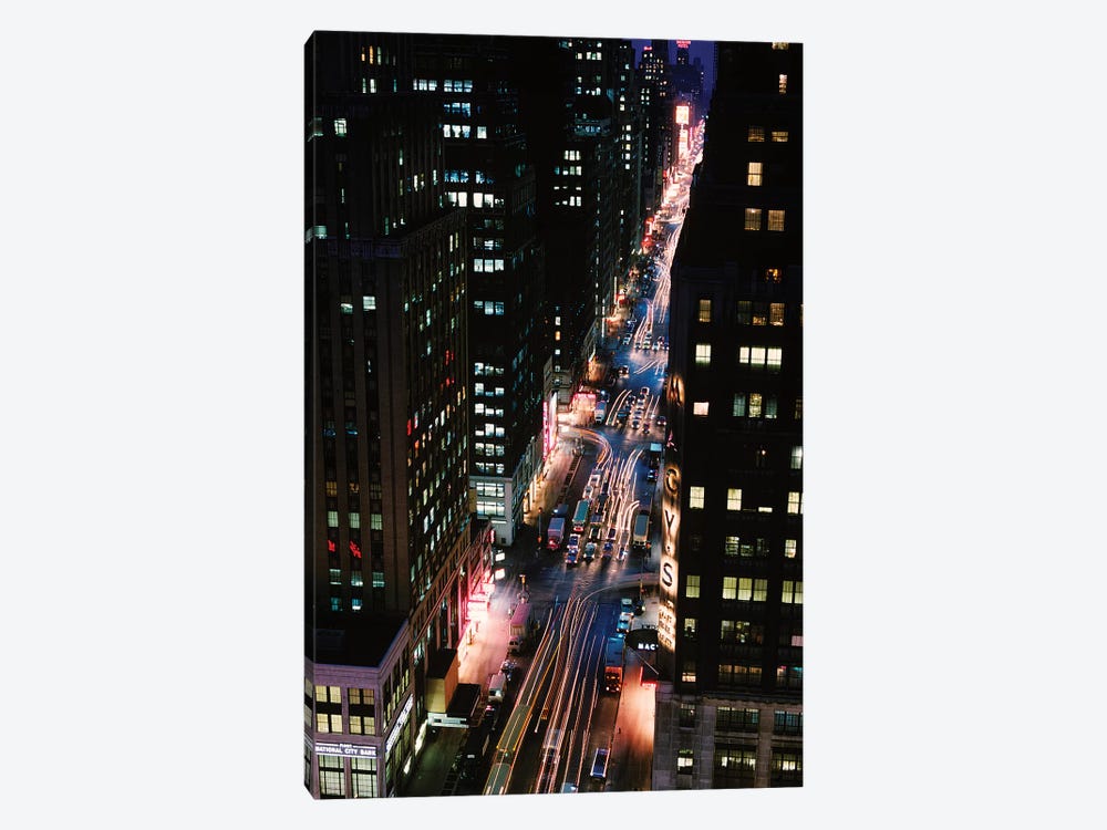 City Traffic At Night by Vintage Images 1-piece Canvas Art