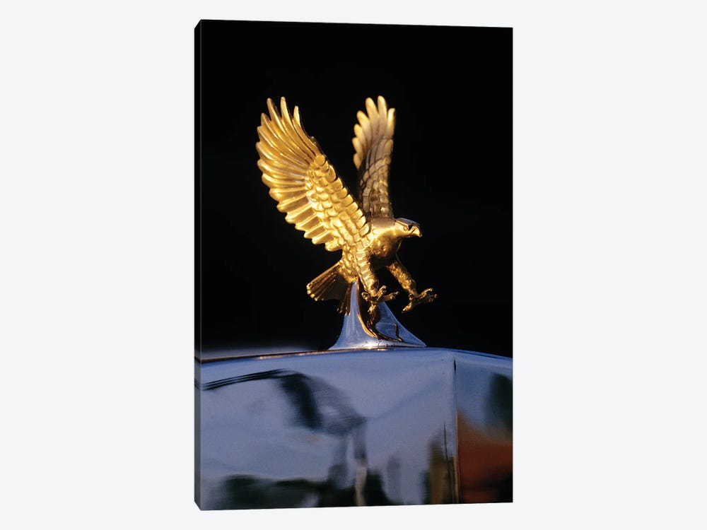 Close-Up Detail Of Golden Attacking Eagle Replica Radiator Cap Hood Ornament by Vintage Images 1-piece Canvas Art